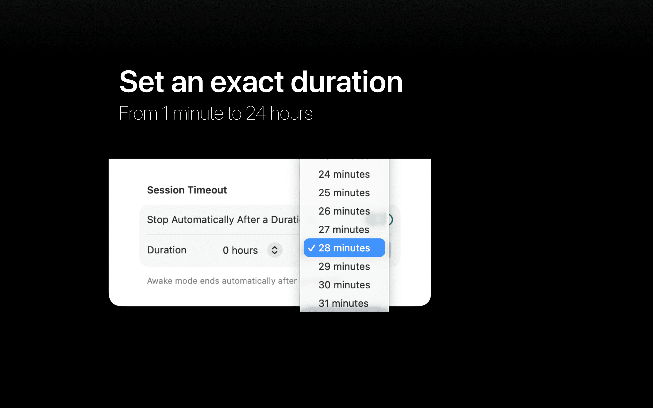 No Z timer and duration options