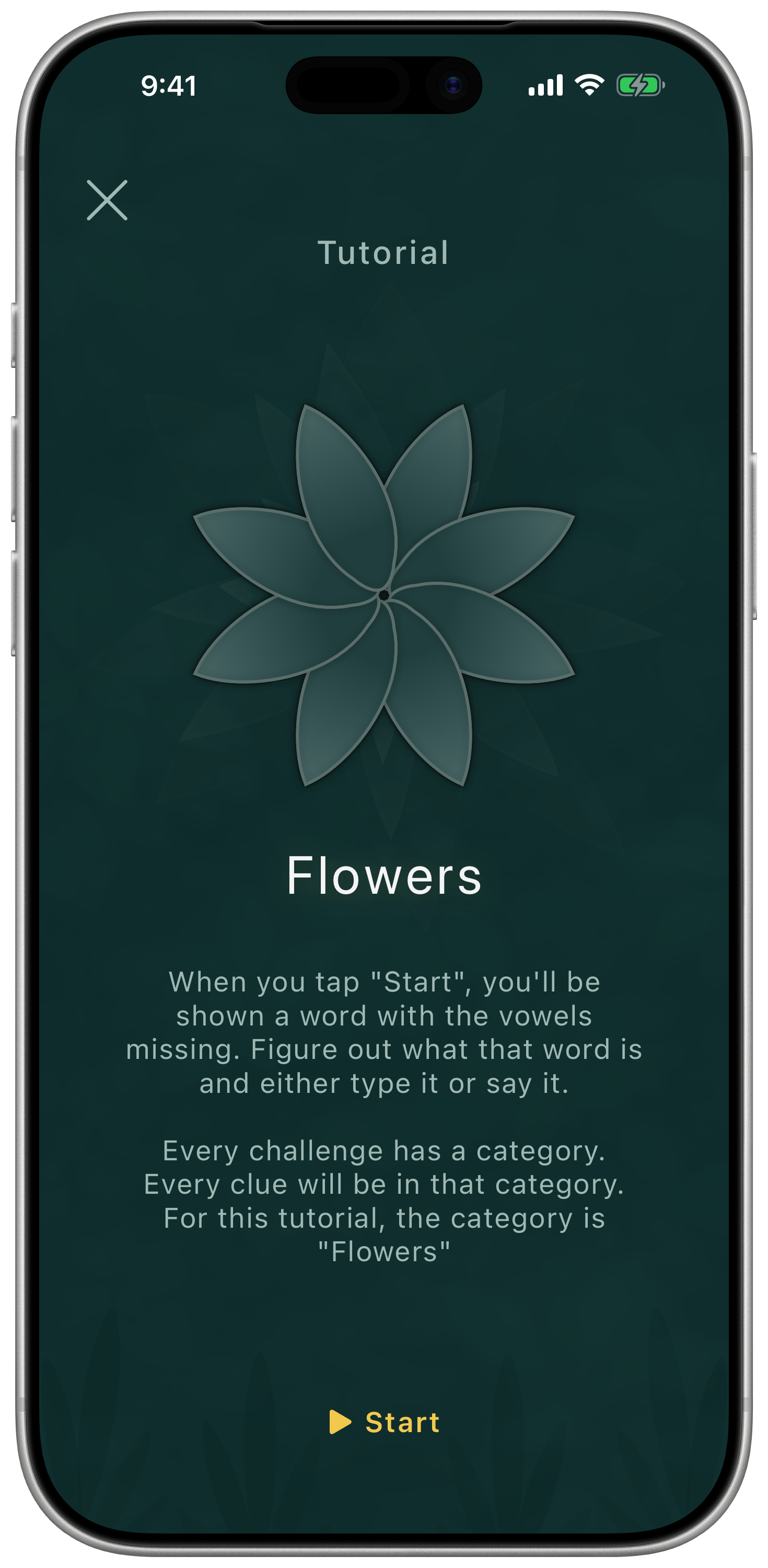 The tutorial intro shown to a new player on first launch.